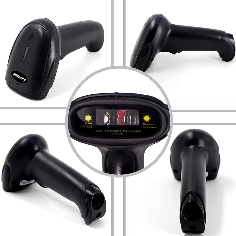 [Australia - AusPower] - USB Laser Barcode Scanner Wired Handheld 1D Bar Code Scanner Reader Black 