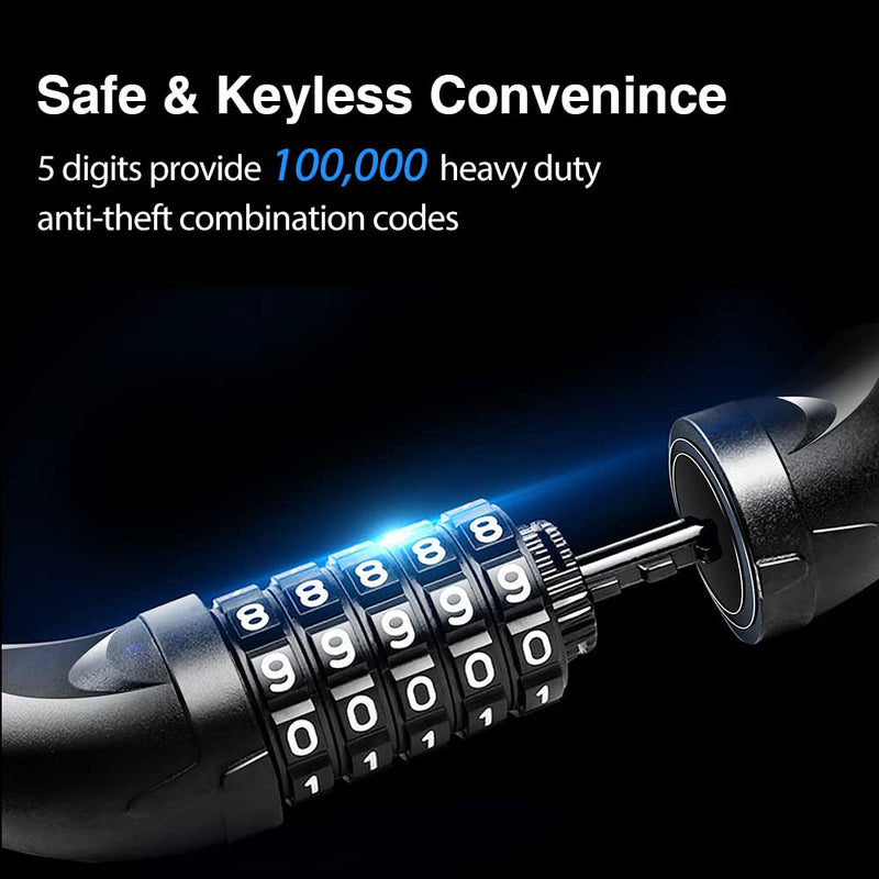 [Australia - AusPower] - NDakter Bike Chain Lock, 5 Digit Combination Anti Theft Bicycle Chain Lock, 3.2 feet Long Security Resettable Bike Locks Heavy Duty for Bike, Motorcycle, Bicycle, Door, Gate, Fence, Grill 