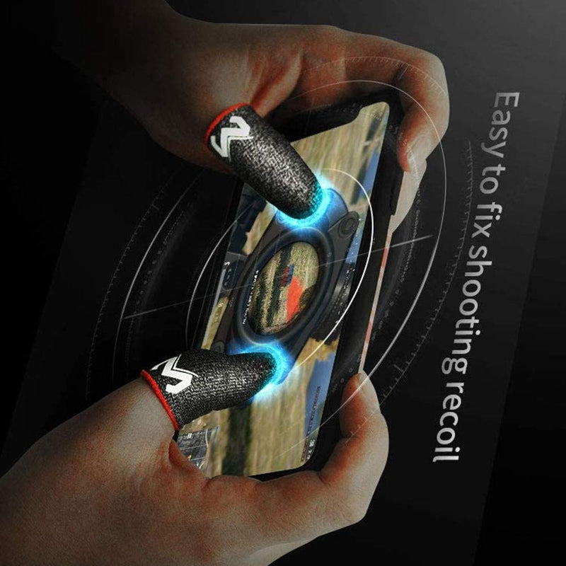 [Australia - AusPower] - Gaming Finger Sleeves for Sweaty Hands - Rakizbe High-Sensitive Anti-Sweat Breathable Seamless Touch Screen Thumb Sleeve Gloves for iPad/Mobile PUBG Game Controller 
