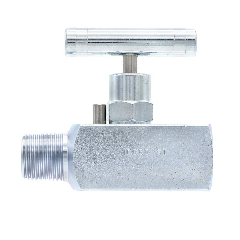 [Australia - AusPower] - PIC Gauge NV-CS-1/2-HS-180-MXF Carbon Steel Straight Needle Valve with Hydraulic Service Seat, 1/2" Male NPT x 1/2" Female NPT Connection Size, 10000 psi Pressure 0.5 Inch M x F 