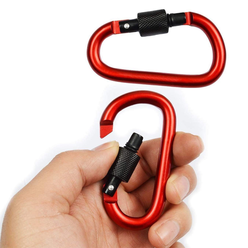 [Australia - AusPower] - Onwon Aluminum Carabiner D-Ring Locking Key Security Camping Climbing Hiking Keychain ( 10 PCS) 