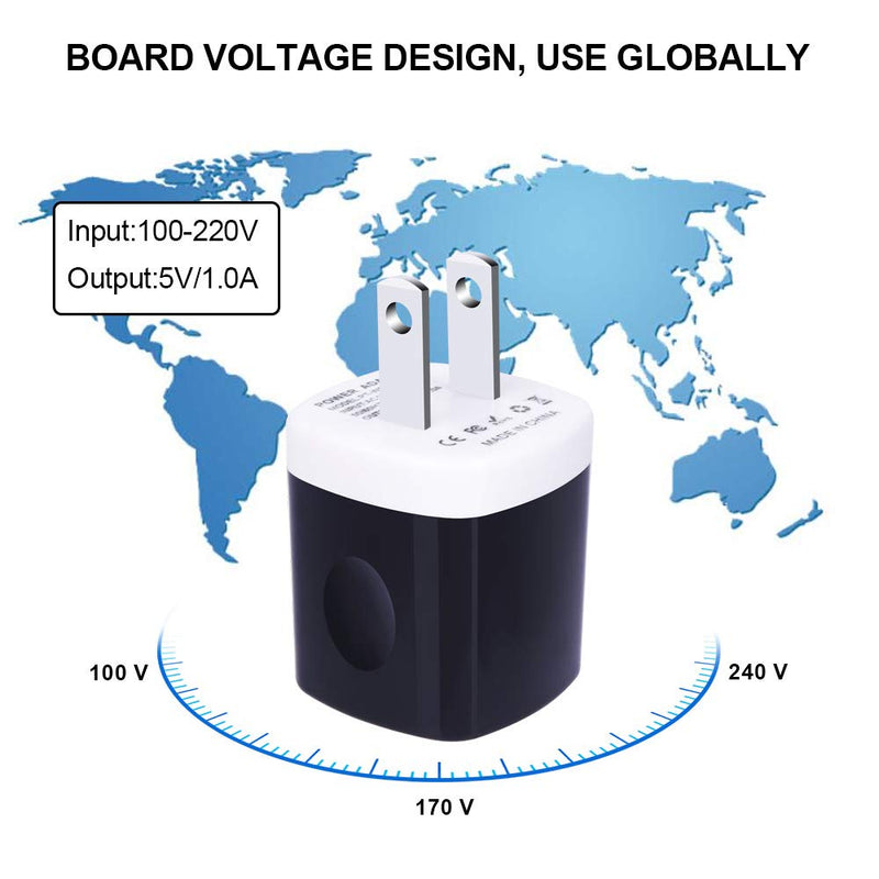 [Australia - AusPower] - Wall Adapter, USB Wall Charger 6 Pack, UorMe 1A 5V Single Port USB Plugs Power Adapter Compatible iPhone 12 11 Xs XR X 8, Samsung Galaxy S22 Ultra S22+ S22 A21 S10e S9 S8 Note 20, G6, Google Pixel 4a 6 Black 