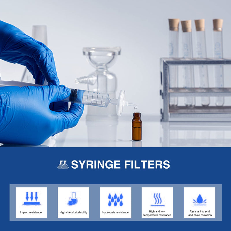 [Australia - AusPower] - Syringe Filters 13mm Diameter 1.0μm Pore Size with Hydrophilic Nylon Membrane for Laboratory Filtration by Allpure Biotechnology [Pack of 100] (Nylon, 1.0 μm) [13mm & 1.0μm] 