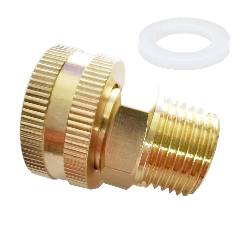 [Australia - AusPower] - YOUHO Brass Swivel 3/4” GHT Female x 1/2” NPT Male Connector, GHT to NPT Adapter Brass Fitting, Garden Hose Adapter, Garden Hose to Pipe Fittings Connect, Garden Pipe Joint Extension Repair Fitting 1/2NPT(M) to 3/4 GHT(F)1pcs 