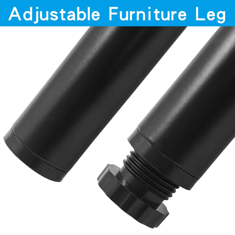 [Australia - AusPower] - Rierdge 4 Pcs 6â€/ 150mm Metal Furniture Legs Black Adjustable Furniture Support Feet for Table Desk Chair Sofa Shelves 