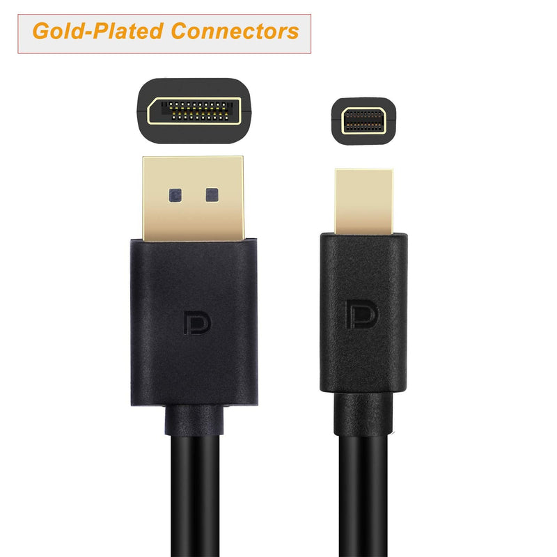 [Australia - AusPower] - AllEasy Gold Plated Mini DisplayPort to DisplayPort Cable Support 4K@60Hz Resolution, Black, 10 Feet MiniDP to DP 10Ft 