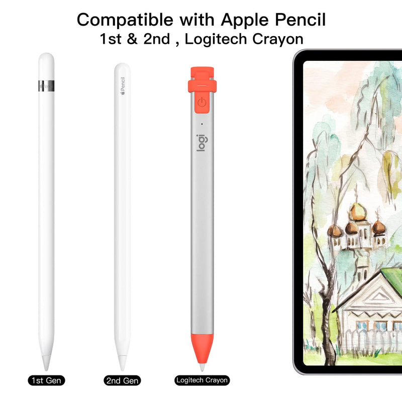 [Australia - AusPower] - Mixblu Pen Tips Compatible for Apple Pencil: 1st/2nd Generation, Replacement 𝟰 𝙋𝙖𝙘𝙠 Pen Like Nibs Accessories for iPad Pencil, White 