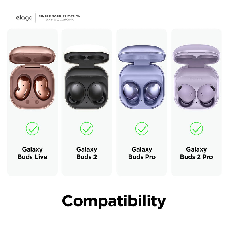 [Australia - AusPower] - elago Armor Case Compatible with Samsung Galaxy Buds 2 Pro Case (2022) / Galaxy Buds 2 Case (2021) / Galaxy Buds Pro Case (2021) / Galaxy Buds Live Case (2020) [US Patent Registered] [Black] Black 