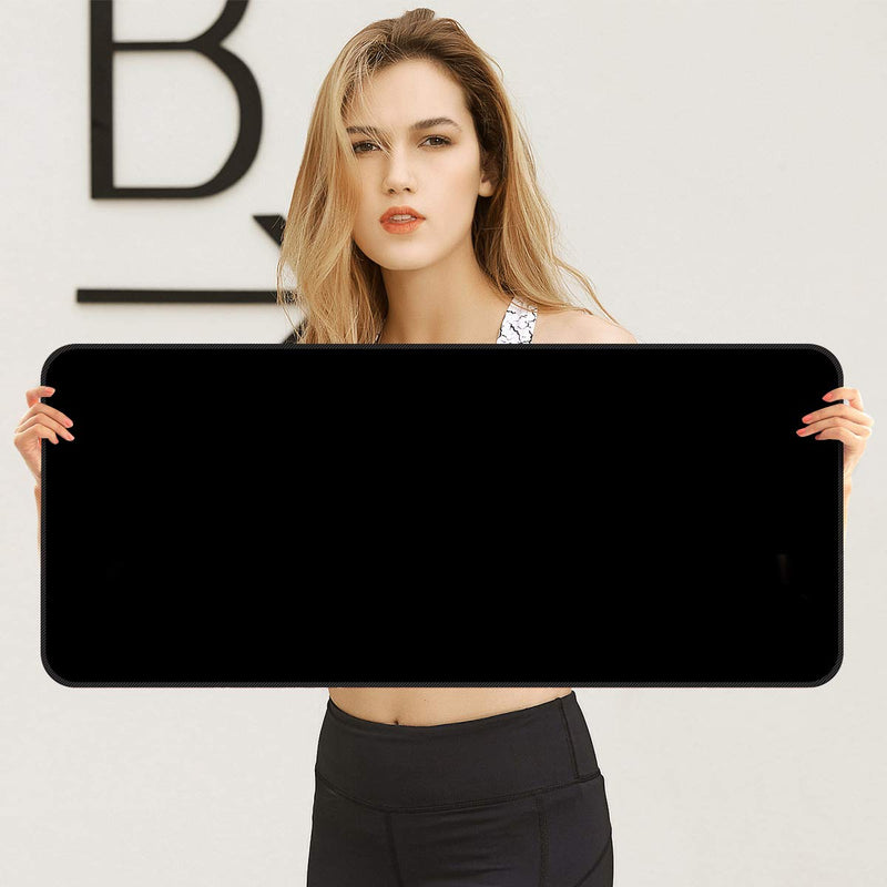 [Australia - AusPower] - Large Gaming Mouse Pad with Nonslip Base-31.5x11.8x0.15 Inch Extended XXL Size, Heavy Thick, Comfy Foldable Mat for Desktop, Laptop, Keyboard, Consoles & More(Black) Black(800*300mm) 