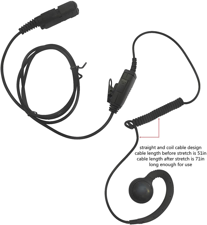 [Australia - AusPower] - JUYODE XPR3300e Earpiece for Motorola XPR3000 XPR3300 XPR3500 XPR 3000e XPR3500e Walkie Talkie w/Pogo Pin Radio Earpiece with C Swivel Earhook 