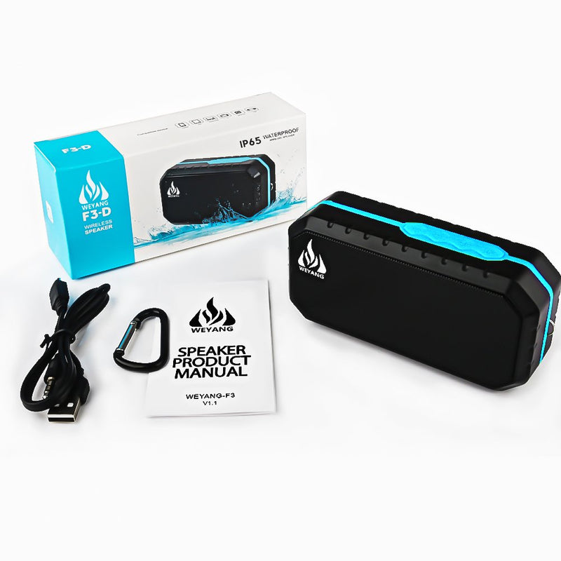 [Australia - AusPower] - Bluetooth Wireless Speakers Waterproof IPX5 with HD Enhanced Bass Outdoor Wireless Portable Phone Speakers Built-in Mic Support FM AUX TF Card USB for iPhone iPad Android Phones Computer Etc. (Blue) Blue/Black 