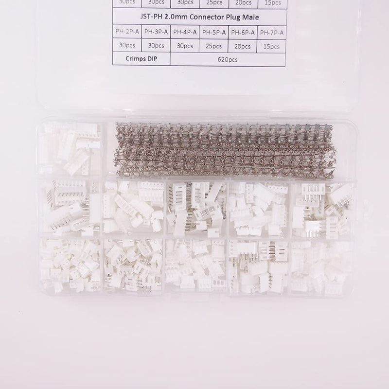 [Australia - AusPower] - RFaha 920pcs JST-PH Kit 2.0mm 2/3/4/5/6/7 Pin Female Head Plug JST Adapter Housing Connector Cable Socket Male Female Crimp DIP Kit(PH#2-7) 