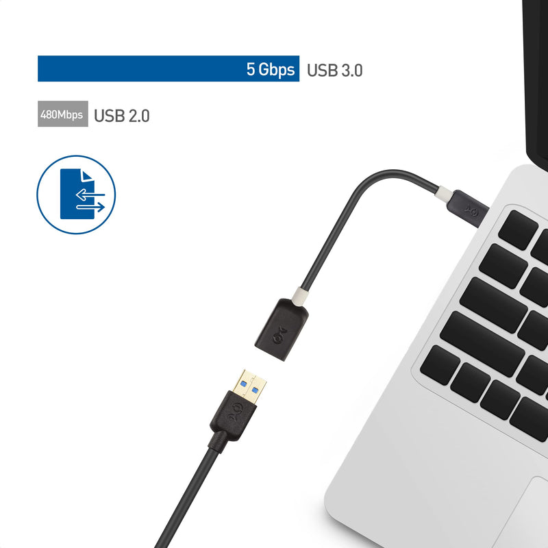 [Australia - AusPower] - Cable Matters USB C to USB Adapter 6 Inches (USB to USB C Adapter, USB-C to USB 3.0 Adapter, USB C OTG) in Black 