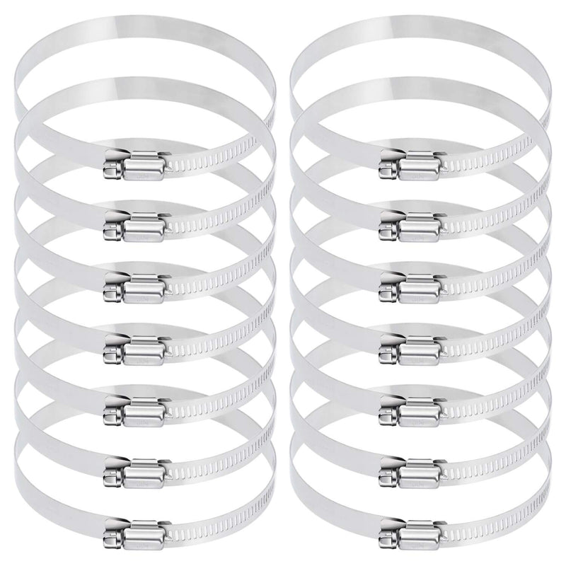 [Australia - AusPower] - Selizo 12Pcs Hose Clamps, 4 Inch Hose Clamp 304 Stainless Steel Hose Clamps Duct Clamp Worm Gear Adjustable 91-114mm Hose Clamp, Fuel Line Clamp for Plumbing, Automotive and Mechanical Applications 4 Inches 