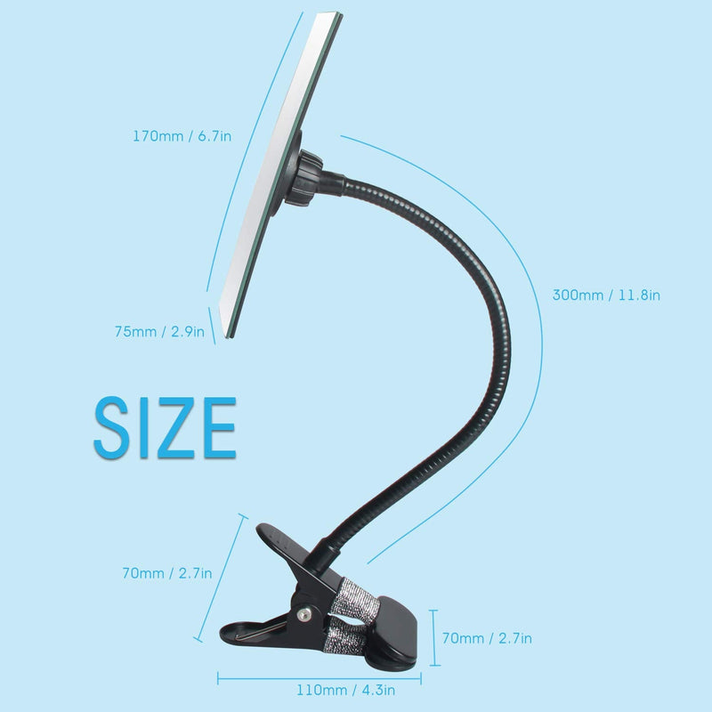 [Australia - AusPower] - Clip On Cubicle Mirror, Computer Rearview Mirror, Convex Mirror for Personal Safety or Security Cabinet Desk Rear View Monitors (7.28" Rectangle Mirror) by CQNET 