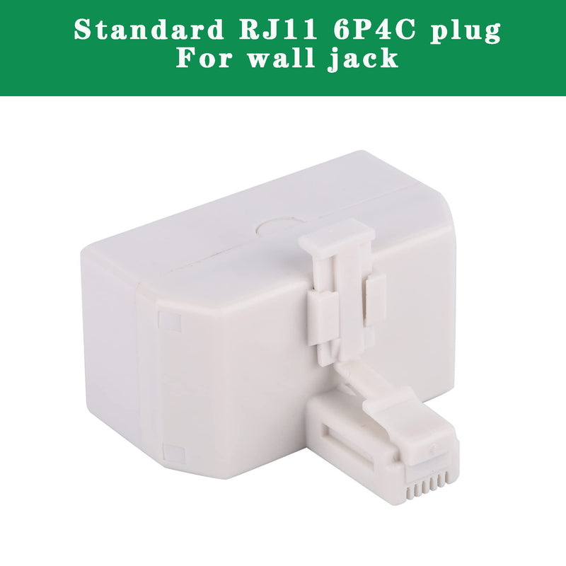 [Australia - AusPower] - 2+1Pack 2pcs 3 Phone Jack Splitter RJ11 6P4C 1 Male to 2 Females and 1pc Phone Line Coupler for Landline and Fax -Beige 