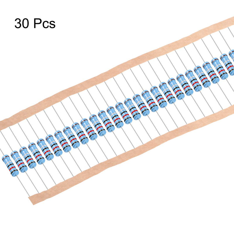 [Australia - AusPower] - uxcell 30Pcs 0.2 Ohm Resistor, 2W 1% Tolerance Metal Film Resistors, Lead, 5 Bands for DIY Electronic Projects and Experiments 