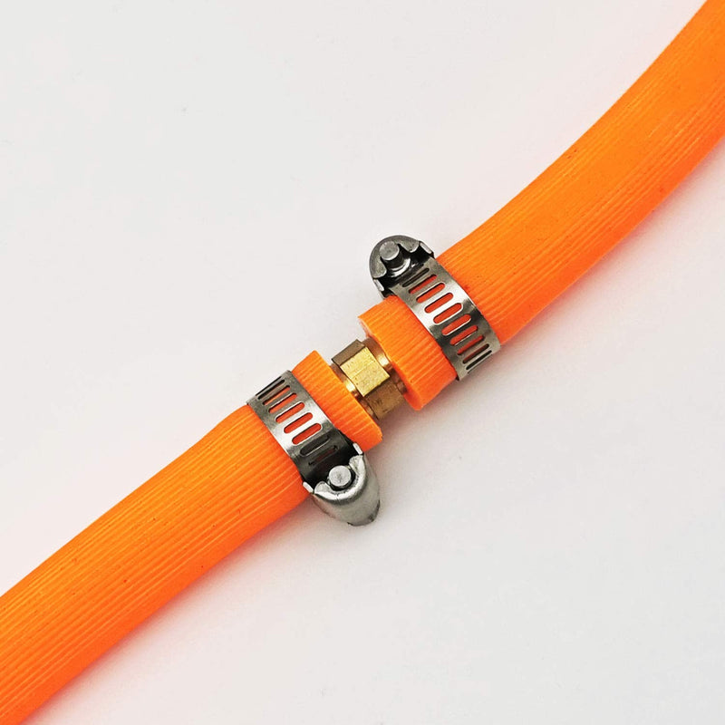 [Australia - AusPower] - Da by 3 pcs 3/8"(10mm) Barb Splicer Mender Hose Brass Barb Fitting with 6 pcs Stainless Steel Pipe Clamps for Water/Fuel/Air 3/8"(10mm) 