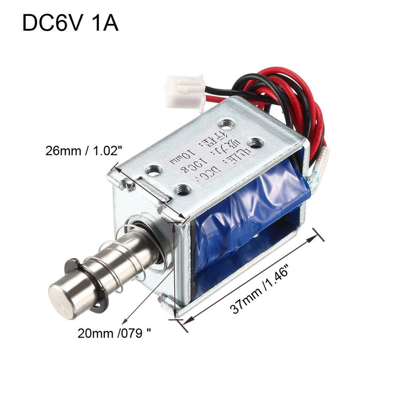 [Australia - AusPower] - uxcell DC 6V 1A 100g Force 10mm Stroke,Pull Type,Open Frame,Electromagnetic Solenoid Lock 