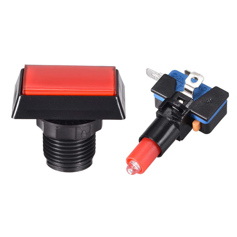[Australia - AusPower] - uxcell Game Push Button 49x33 Square 12V LED Illuminated Push Button Switch with Micro Switch for Arcade Video Games 5 Colors 5pcs 