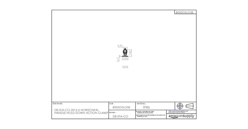 [Australia - AusPower] - DE-STA-CO 2013-U Horizontal Handle Hold Down Action Clamp 