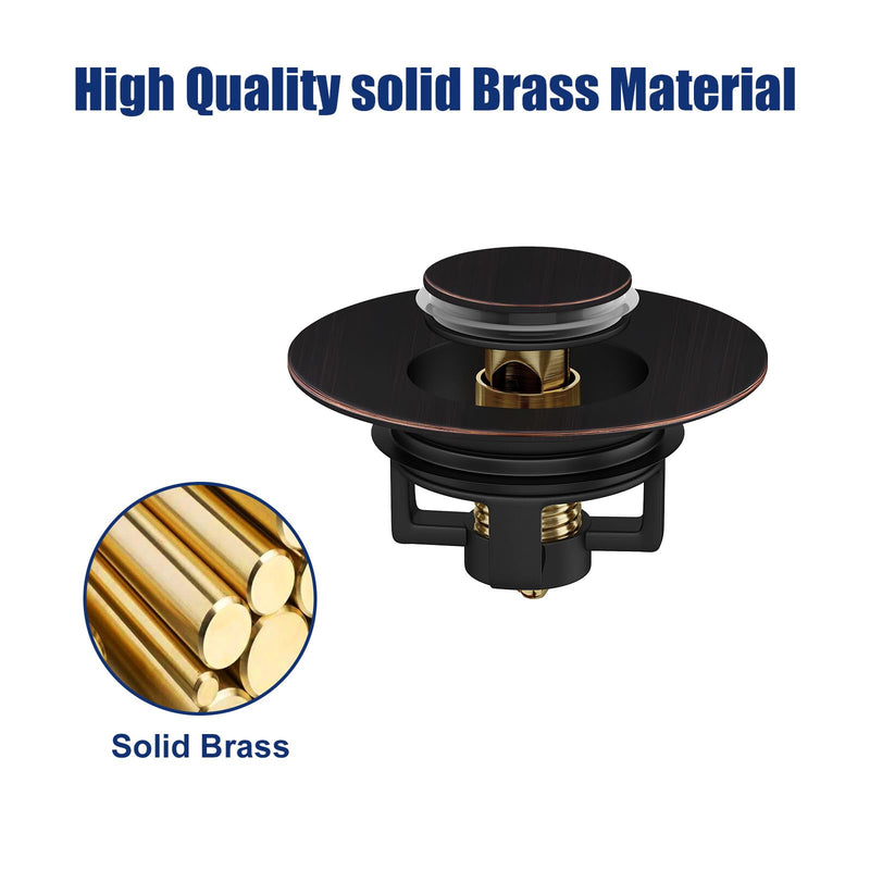 [Australia - AusPower] - Universal Bathroom Sink Stopper, Bathtub Drain Cover, Pop Up Bathroom Sink Drain Strainer with Hair Catcher (Oil Rubbed Bronze) Oil Rubbed Bronze 
