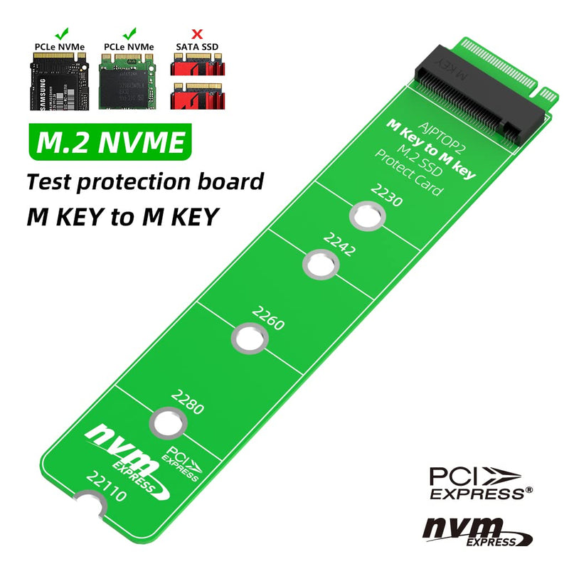 [Australia - AusPower] - AODUKE M Key to M Key M.2 PCIE NVMe SSD Extended Test Protection Adapter Card for PCIE B&M Key to PCIE M Key M.2 NVME SSD(2230/42/60/80/110MM) Extension Card-AJPTOP2 NVME/PCIE long-style 