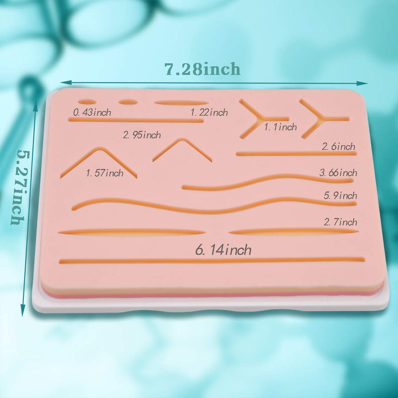 [Australia - AusPower] - Suture Practice Kit (31 Pieces) for Medical Student Suture Training, Include 2 PCS Upgrade Suture Pad with 14 Pre-Cut Wounds, Suture Tools, Suture Thread & Needle (Complete Kit) 