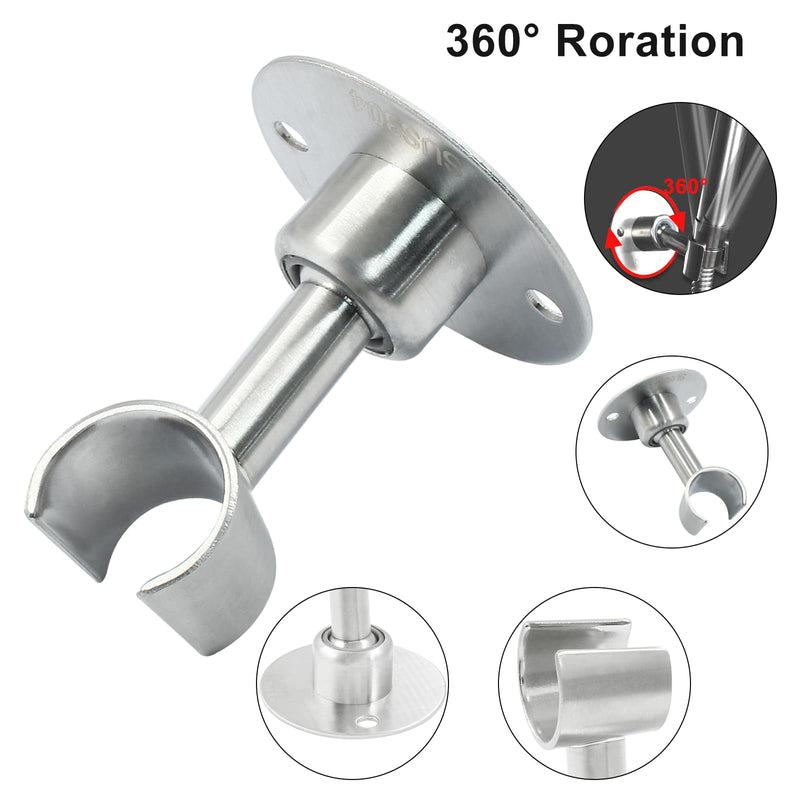 [Australia - AusPower] - Unlorspy 304 Stainless Steel Shower Head Holder Bracket, 360Â° Adjustable Brushed Nickel Sturdy Wall Mount Bracket for Handheld Bathroom Shower (Screw Installation) 