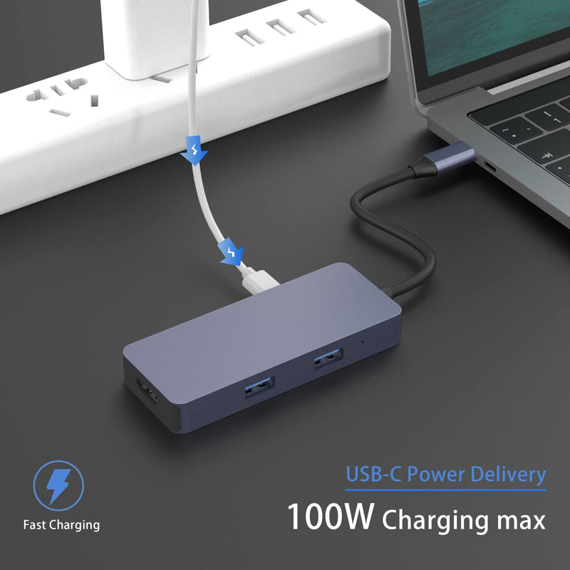 [Australia - AusPower] - USB C Adapter, 6 in 1 USB C Hub with 4K HDMI, USB3.0 * 2 Port, 100W PD, SD/TF for MacBook Pro/Air M1/M2, iPad Pro, iPad Mini, Surface Pro/Go Dell 6 in 1 4K HDMI 
