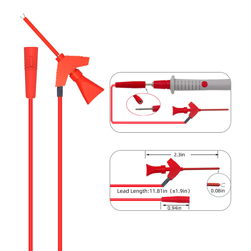 [Australia - AusPower] - Goupchn Multimeter Test Leads Kit 21PCS Digital Electrical Test Probes Set with Alligator Clips Mini Grabber SMD IC Test Hook Clips Test Tweezer Replaceable Precision Sharp Probes P1503E 