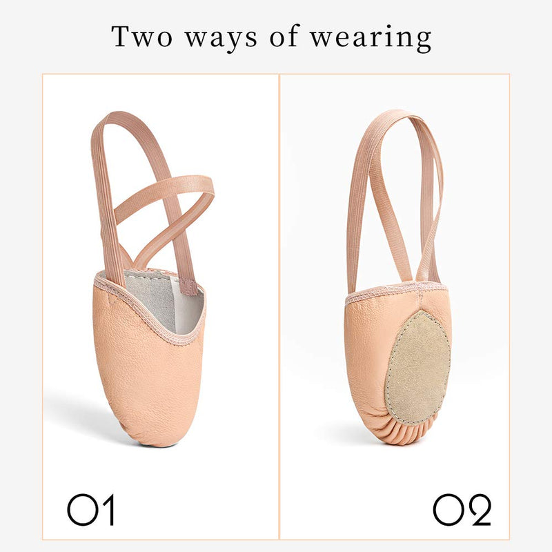 [Australia - AusPower] - Stelle Leather Pirouette Dance Half Sole Shoes Turning Shoes for Ballet Jazz Girls/Women/Boy/Men/Adult 3-4 Women/2-3 Men Ballet Pink 