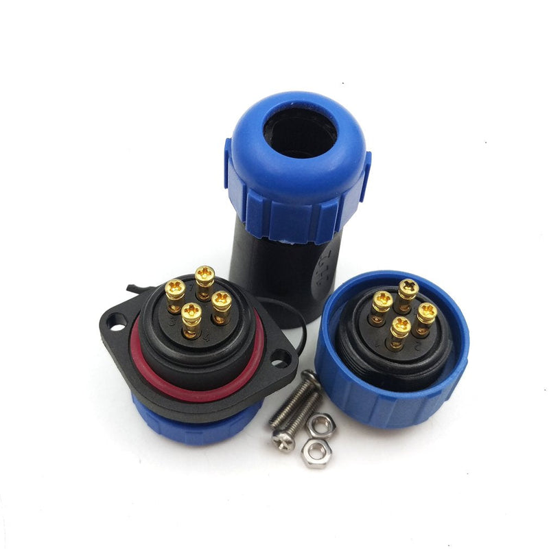 [Australia - AusPower] - SP21 4pin Waterproof Crimp Connector, IP67 30A 500V High Voltage Power Cable Plug Socket, Bulkhead Industrial Heavy Connector(4pin) 