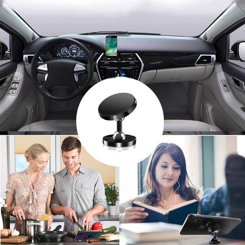 [Australia - AusPower] - Emoly Magnetic Phone Car Mount, Universal Car Phone Holder for Dashboard, 360° Adjustable Cell Phone Cradle Mount Compatible with iPhone, Samsung, LG, GPS, Mini Tablet and More (2020, Silver) 