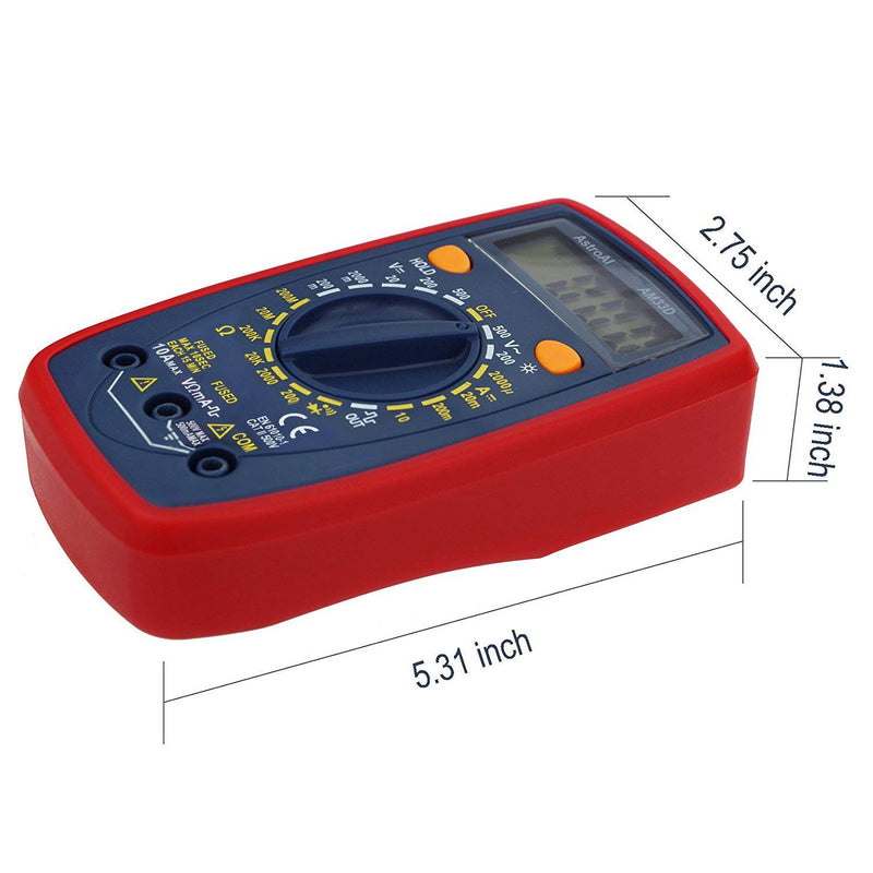[Australia - AusPower] - AstroAI Multimeter 2000 Counts Digital Multimeter with DC AC Voltmeter and Ohm Volt Amp Tester ; Measures Voltage, Current, Resistance; Tests Live Wire, Continuity 