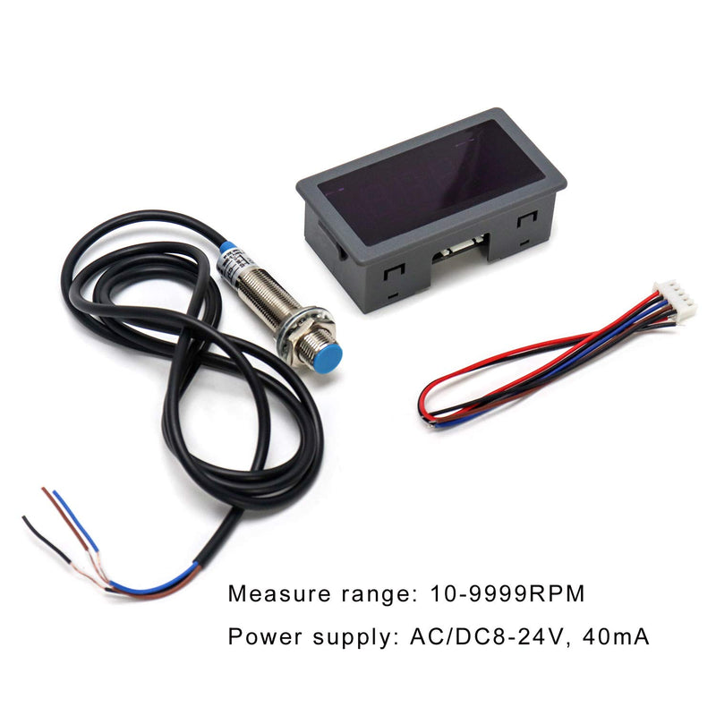 [Australia - AusPower] - QWORK 4 Digital Tachometer, High-Precision LED Digital Speed Meter and Hall Proximity Switch Sensor 