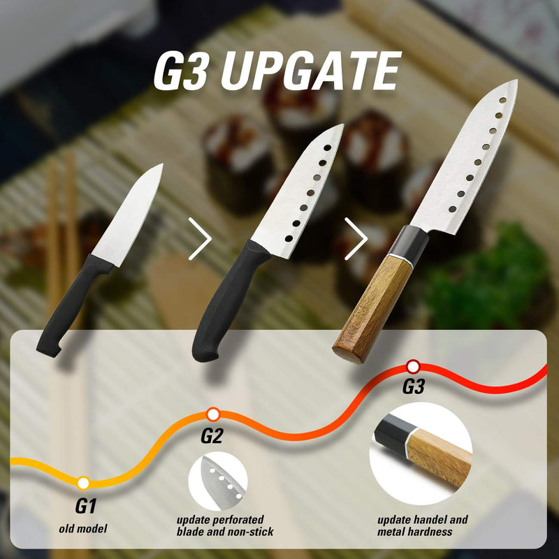 [Australia - AusPower] - ISSEVE Sushi Making Kit, Bamboo Sushi Mat, All In One Sushi Bazooka Maker with Bamboo Mats, Bamboo Chopsticks, Paddle, Spreader, Sushi Knife, Chopsticks Holder, Cotton Bag, DIY Sushi Roller Machine sushi tool 