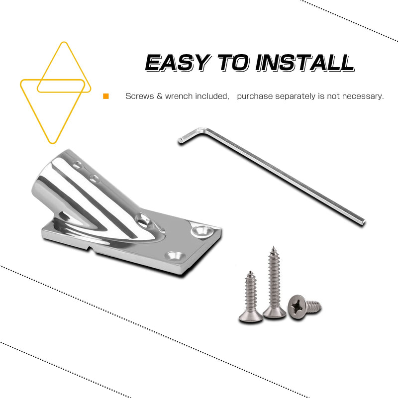 [Australia - AusPower] - AMYSPORTS Heavy Steel Boat Base Rail Stainless Pole Marine Base Tube Rectangular Boat Rail Fittings Handrail Yacht SUS316 30° FOR 22mm PIPE 
