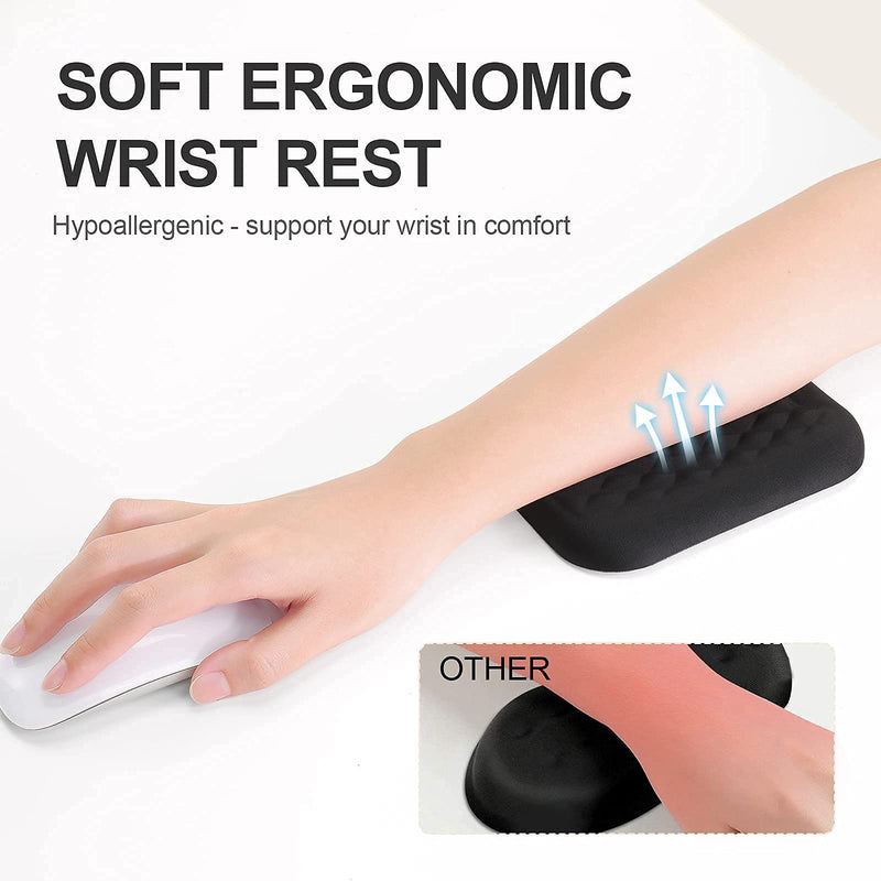 [Australia - AusPower] - VAYDEER Ergonomic Wrist Rest Pad Armrest Pad Elbow Rest Pad, Prevent Hands Becoming 'Mouse Hand' Relieve Elbow Pain Computer Armrest Arm Wrist Rest Support Mouse Pad for Desk(6.3X4.3X0.76inches Black) Medium arm rest x 1pc 