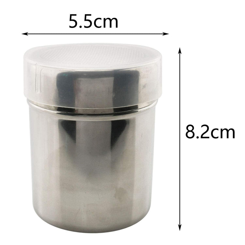 [Australia - AusPower] - Tegg Powder Shaker 304 Stainless Steel Mesh Powder Dredger Can With Lid and 16PCS Printing Molds Stencils For Coffee Cappuccino Latte 