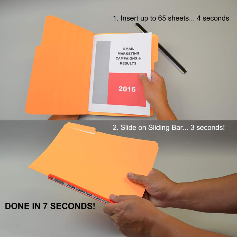 [Australia - AusPower] - Ultimate Office MagniFile Sliding Bars Bind and Index Any Standard File Folder or Loose Pages Up to 65 Sheets. Secure Your Documents and Find Files Fast! (Set of 10, Black) Set of 10 