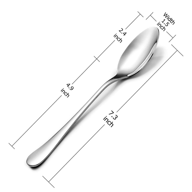 [Australia - AusPower] - Dinner Spoon Set,16 Pcs 7.3" Tablespoons,Premium Food Grade 18/10 Stainless Steel Spoons,Durable Metal Spoons,Tablespoon,Silverware Spoons Only,Mirror Finish & Dishwasher Safe,Use for Home,Restaurant 7.3" 