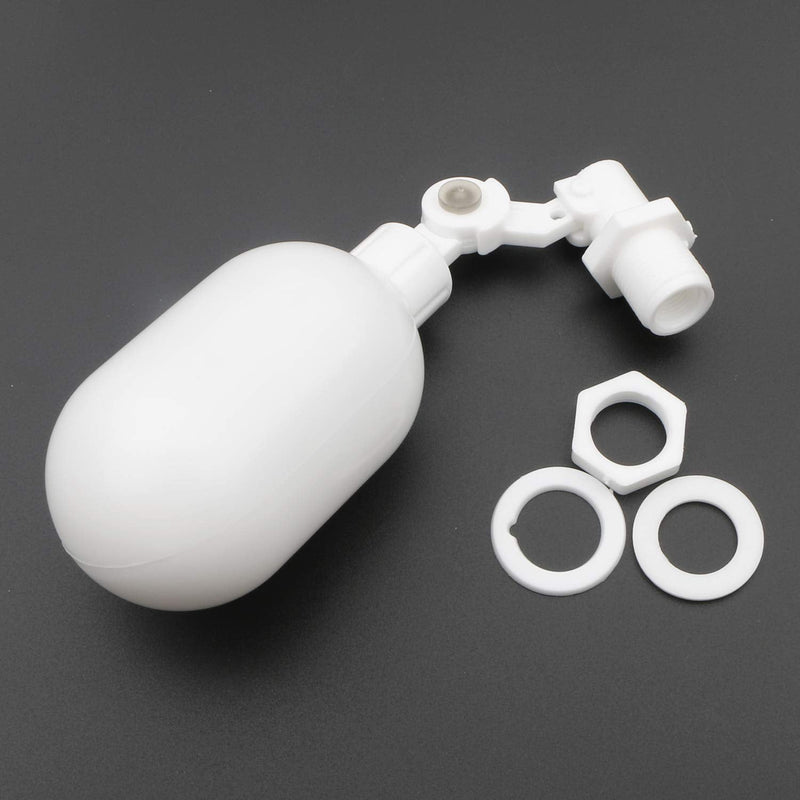 [Australia - AusPower] - Pxyelec 2pcs Water Filter Float Ball Valve with 1/4 inch Quick Connect Push in to Connect Tube Fittings, Adjustable Plastic Float Valve for Aquarium Water Purifiers Reverse Osmosis System ( White ) 
