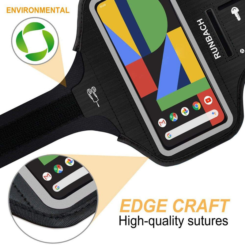 [Australia - AusPower] - RUNBACH Running Armband for Google Pixel 6/6 Pro/5a/4XL/3a XL/3 XL,Sweatproof Running Exercise Case with Card Slot for Pixel 6/6 Pro/5a/4XL/3a XL/3 XL(Black) Black 