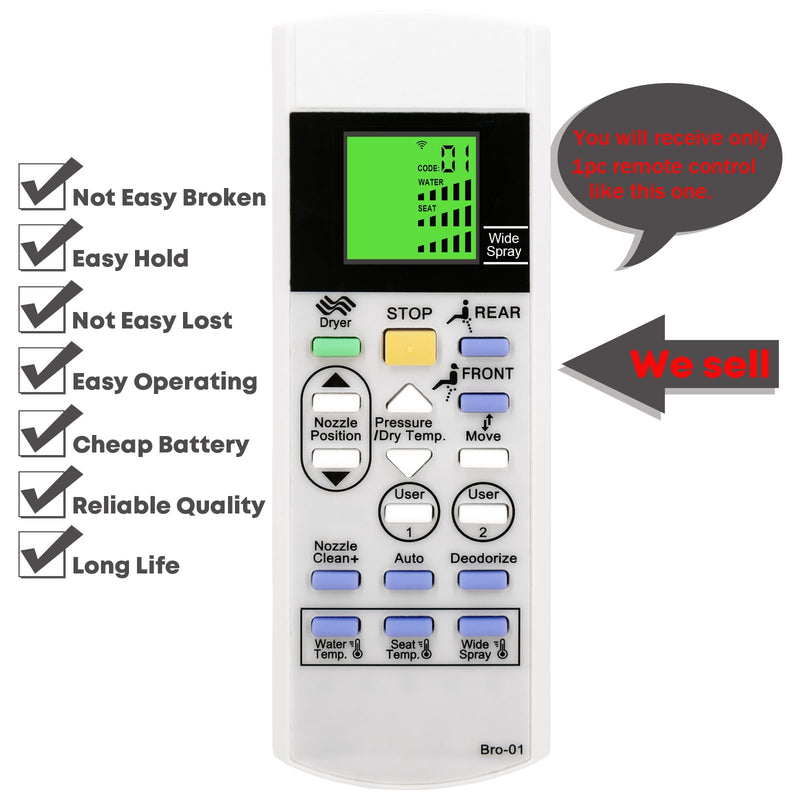 [Australia - AusPower] - Replacement Remote Control for Brondell Bidet Toilet Seat Swash S1200 (Also Work with S1400 S1000 S900 S300 CL825) with Mounting Bracket 