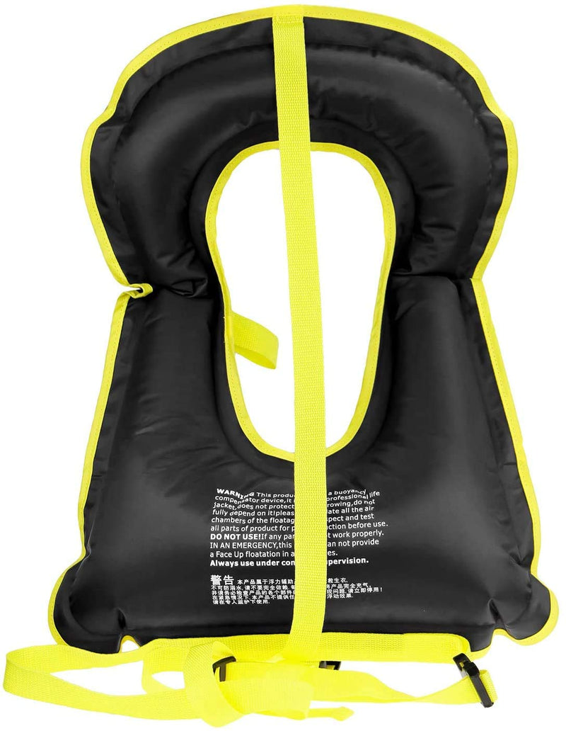 [Australia - AusPower] - Rrtizan Snorkel Vest, Adults Portable Inflatable Swim Vest Jackets for Snorkeling Swimming Diving Safety Black one_size 