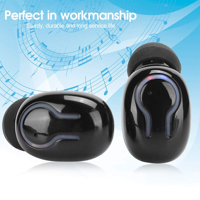 [Australia - AusPower] - T angxi Mini in-Ear Wireless Earphone, LED Digital Display Rechargeable Bluetooth Headset in-Ear Business Mini Wireless Earbuds Bass Earphone with 6000mAh Charging Box(Black) 