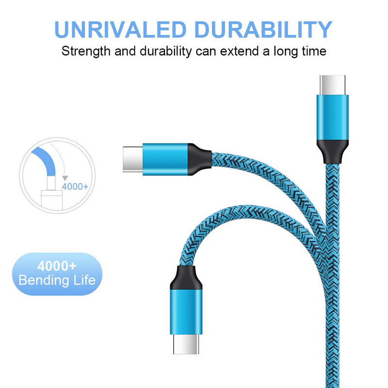 [Australia - AusPower] - C Type Charger Fast Charge Wall Charger Block Plug Fast Charger Type C Android USB C Phone Charger Cord Cable 6ft for Samsung Galaxy S22/S21/S21+/S21 Ultra/S20/Note 20 10 9/S10/S9/A10e/A20/A50/A51 Blue 