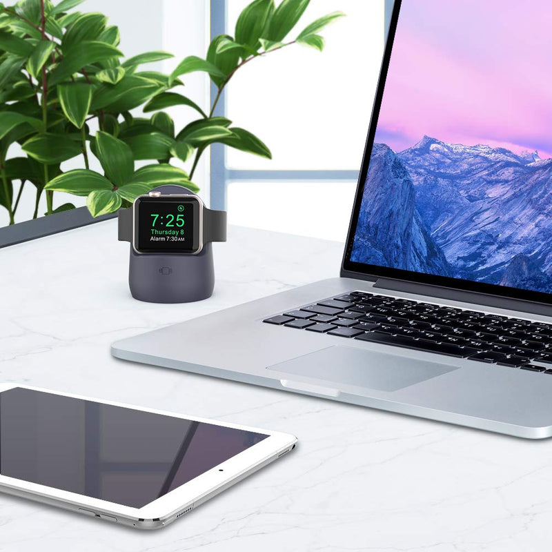 [Australia - AusPower] - AhaStyle iWatch Stand Silicone Charging Dock Holder Accessories for Apple Watch Series 7/6/5/4/3/2/1/SE(45/44/42/41/40/38mm), Supports Nightstand Mode【Adapters NOT Included】(Navy Blue) Navy Blue 