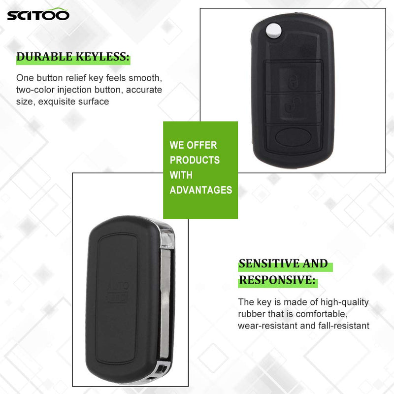 [Australia - AusPower] - SCITOO 1X Uncut 3 Buttons Car Key Fob Keyless Entry Remote Replacement for Land Rover Discovery/ LR3/ Range Rover/Range Rover Sport 057182-s 